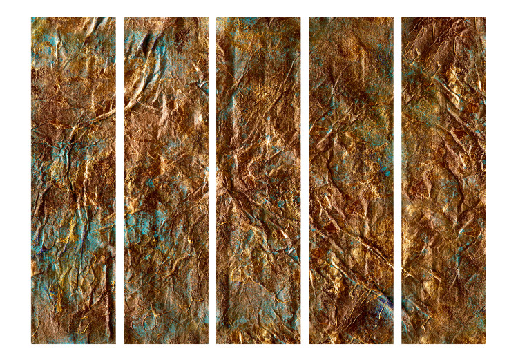 Room Separator Gold of Atlantis II - abstract brown texture on turquoise background 133630 additionalImage 3