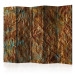 Room Separator Gold of Atlantis II - abstract brown texture on turquoise background 133630