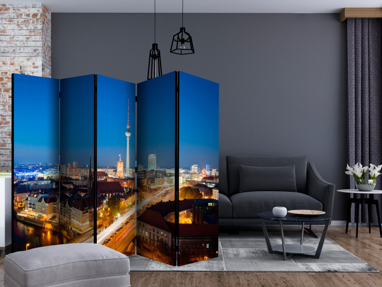 Folding Screen Berlin by Night II - city architecture with illuminated streets 133830 additionalImage 4