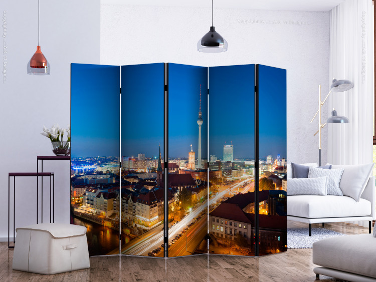 Folding Screen Berlin by Night II - city architecture with illuminated streets 133830 additionalImage 2