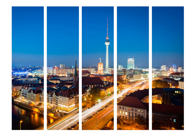 Folding Screen Berlin by Night II - city architecture with illuminated streets 133830 additionalImage 3