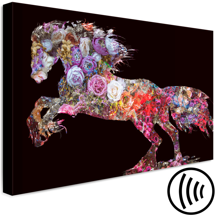 Canvas Flower craze - Abstraction with a horse-shaped floral motif 135230 additionalImage 6