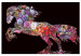 Canvas Flower craze - Abstraction with a horse-shaped floral motif 135230