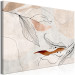 Canvas Art Print Delicate nature - Abstraction with a floral motif in black and beige 135530 additionalThumb 2