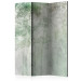 Room Divider Forest Solace (3-piece) - landscape of green trees and a gray background 136030