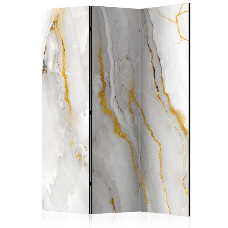 Room Separator Noble Stone (3-piece) - Light background with marble texture 136130