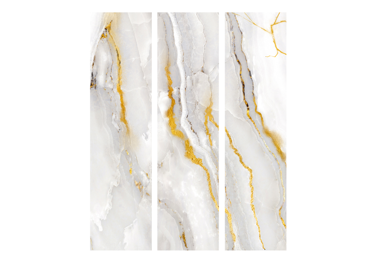 Room Separator Noble Stone (3-piece) - Light background with marble texture 136130 additionalImage 3