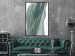 Wall Poster Turquoise Wave - elegant abstraction in bottle green color 137230 additionalThumb 15
