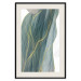 Wall Poster Turquoise Wave - elegant abstraction in bottle green color 137230 additionalThumb 2