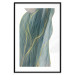 Wall Poster Turquoise Wave - elegant abstraction in bottle green color 137230 additionalThumb 4