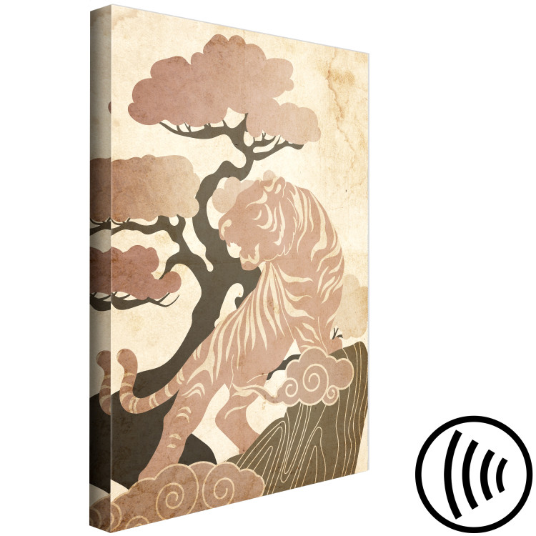 Canvas Asian King (1-piece) Vertical - wild cat among trees and clouds 142430 additionalImage 6