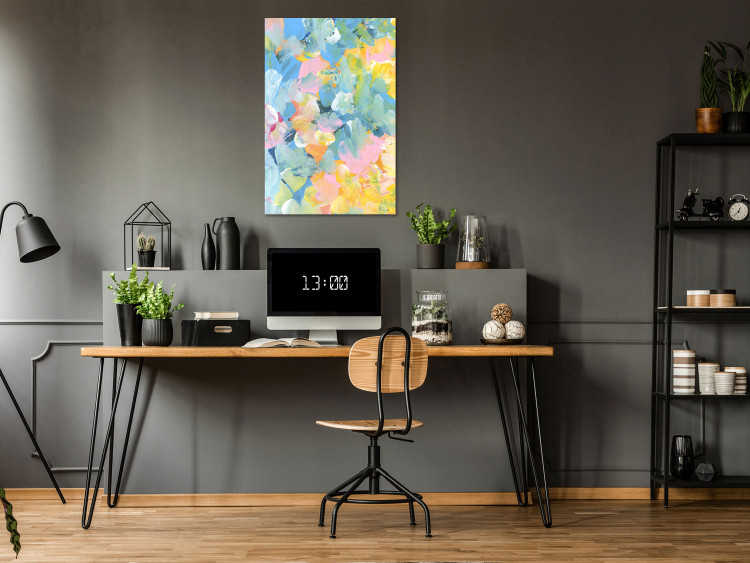 Canvas Print Painted Meadow (1-piece) Vertical - abstraction in cheerful colors 142830 additionalImage 3