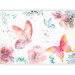 Wall Mural Garden - colourful composition of flowers and butterflies on a solid background in white 143430 additionalThumb 5