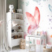 Wall Mural Garden - colourful composition of flowers and butterflies on a solid background in white 143430 additionalThumb 5