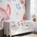 Wall Mural Garden - colourful composition of flowers and butterflies on a solid background in white 143430 additionalThumb 4