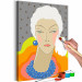 Paint by Number Kit Extravagant Woman - Portrait of an Elegant Person, White Hair, Colorful Collar 144130 additionalThumb 5