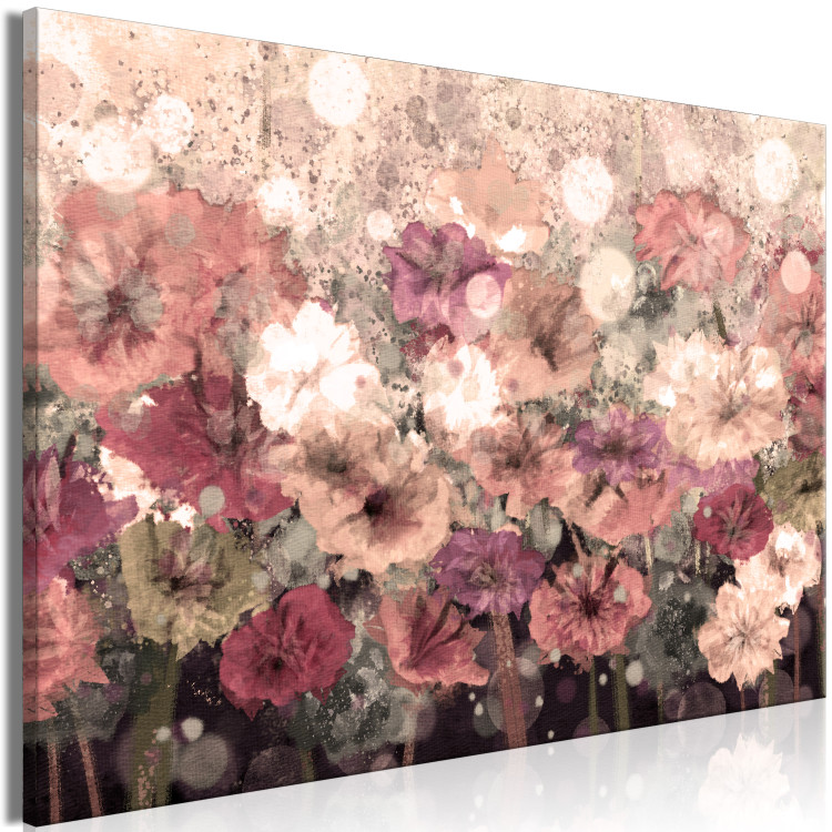 Canvas Art Print Pastel Meadow (1-piece) - spring flowers in warm colors 144330 additionalImage 2