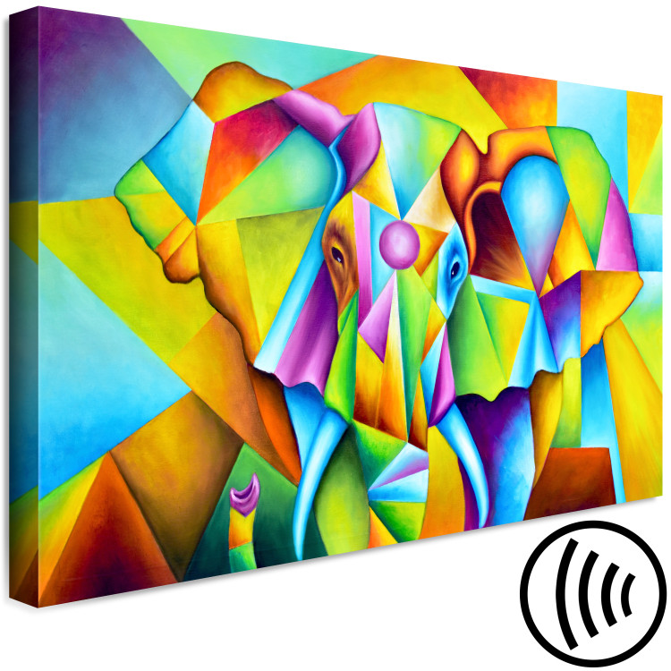 Canvas Art Print Circus Elephant (1-piece) - colorful abstraction with animal motif 144730 additionalImage 6