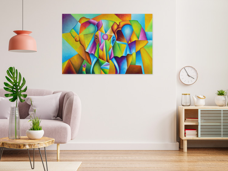 Canvas Art Print Circus Elephant (1-piece) - colorful abstraction with animal motif 144730 additionalImage 3
