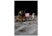 Canvas Print Moon Landing - Photo of an Astronaut, a Ship and a Flag in Space 146230