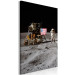 Canvas Print Moon Landing - Photo of an Astronaut, a Ship and a Flag in Space 146230 additionalThumb 2