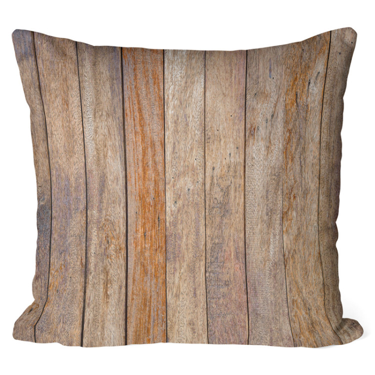 Decorative Microfiber Pillow Wooden composition - pattern imitating plank texture cushions 146730
