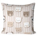 Decorative Microfiber Pillow Bear pack - animals on striped background in shades of brown and white cushions 147030