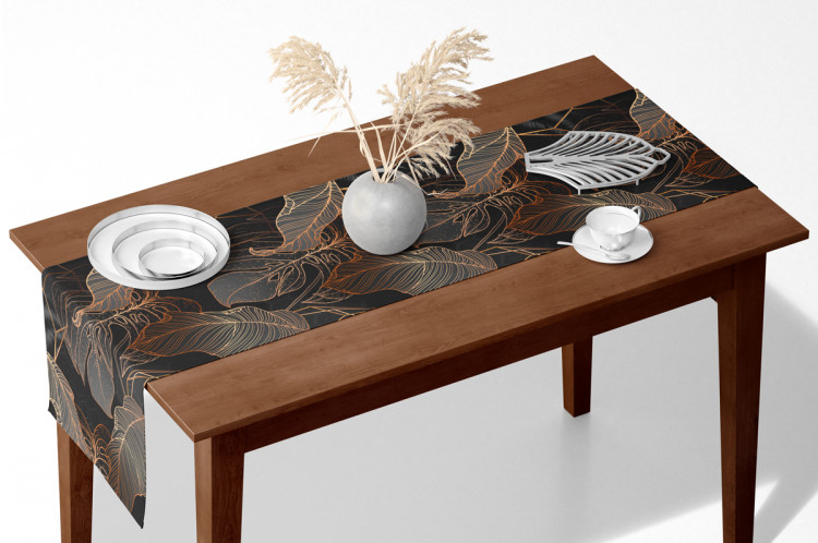 Table Runner Abstract leaves - an intriguing composition with a geometric motif 147330 additionalImage 3