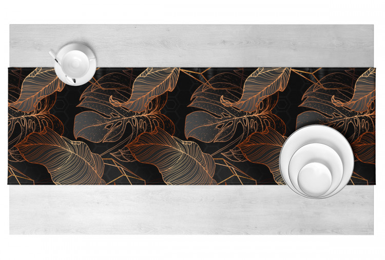 Table Runner Abstract leaves - an intriguing composition with a geometric motif 147330 additionalImage 2