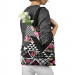 Shopping Bag Floral patchwork - geometric, black and white cutout with flowers 147530 additionalThumb 3