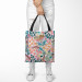 Shopping Bag Paisley flowers - multicoloured floral composition in a graphic style 147630 additionalThumb 2