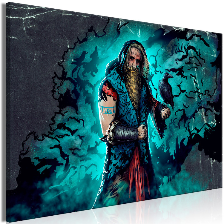 Canvas Print Viking (1-piece) - human figure and bird in comic aesthetics 148830 additionalImage 2