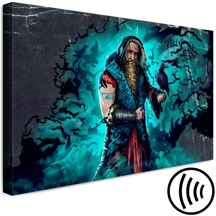 Canvas Print Viking (1-piece) - human figure and bird in comic aesthetics 148830 additionalImage 6