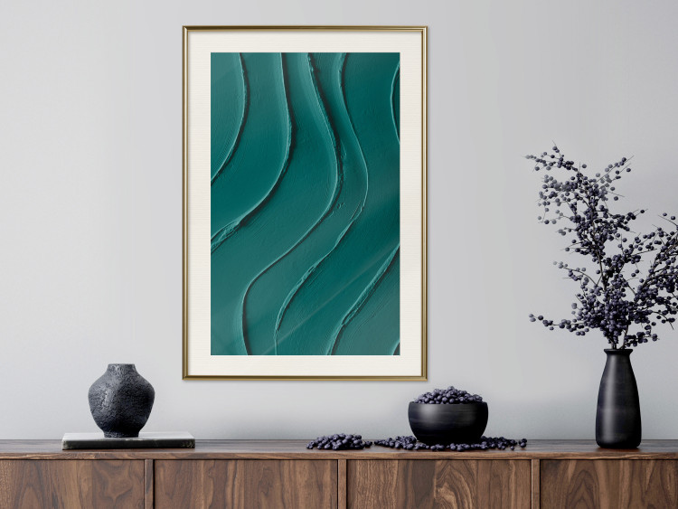 Poster Dark Green Abstraction - Clear Structure of Matter and Forms 149730 additionalImage 18
