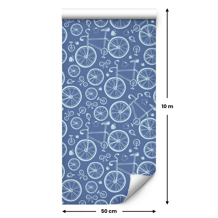 Wallpaper Biker Pattern - Bicycles, Caps, T-Shirts and Apples 149930 additionalImage 7