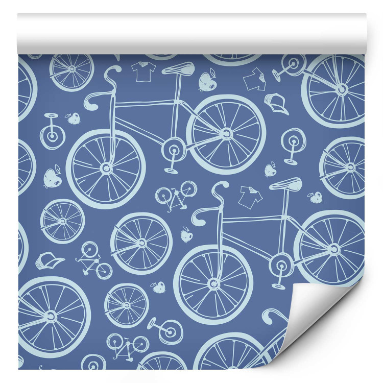 Wallpaper Biker Pattern - Bicycles, Caps, T-Shirts and Apples 149930 additionalImage 1