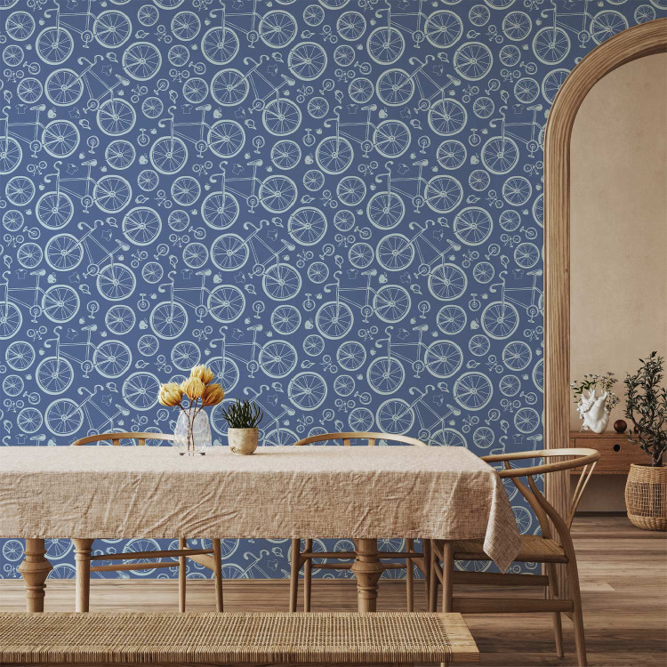 Wallpaper Biker Pattern - Bicycles, Caps, T-Shirts and Apples 149930 additionalImage 8