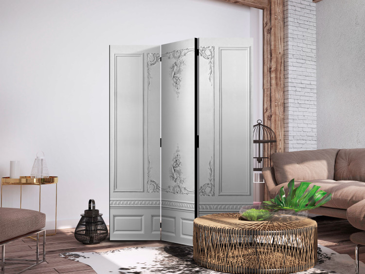 Room Divider Palace Wall - White Background With Delicate Ornaments [Room Dividers] 152030 additionalImage 2