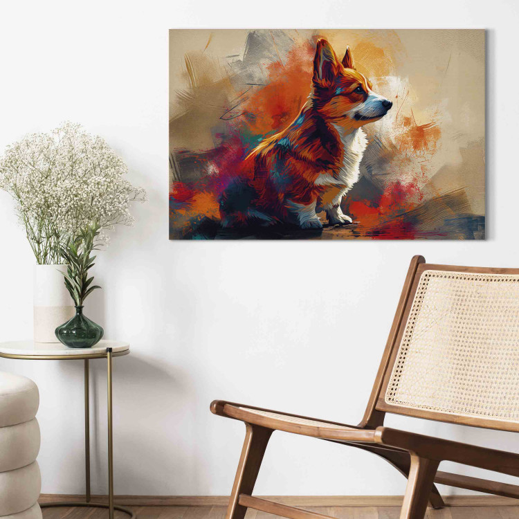 Canvas Cute Dog - Composition With Corgi Enjoying the Sunshine 159530 additionalImage 9