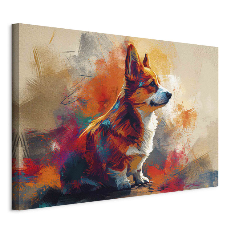 Canvas Cute Dog - Composition With Corgi Enjoying the Sunshine 159530 additionalImage 2