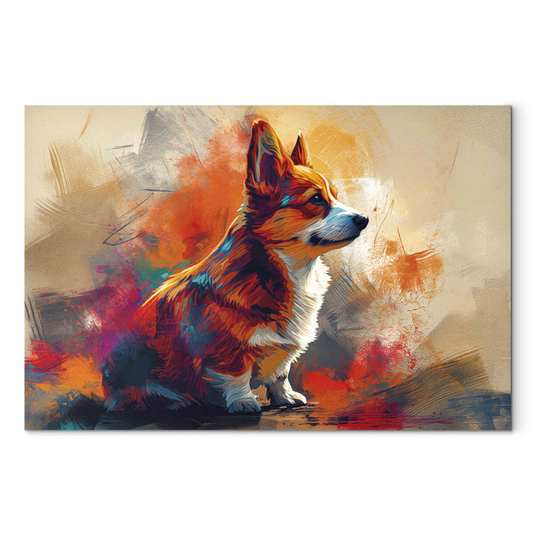 Canvas Cute Dog - Composition With Corgi Enjoying the Sunshine 159530 additionalImage 7