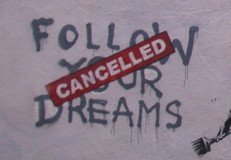Canvas Art Print Follow your dreams: cancelled (Banksy) 58930 additionalImage 4