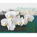 Wall Mural Orchid - Poet's Inspiration is a White Floral Motif with Inscriptions in the Background 60630 additionalThumb 1