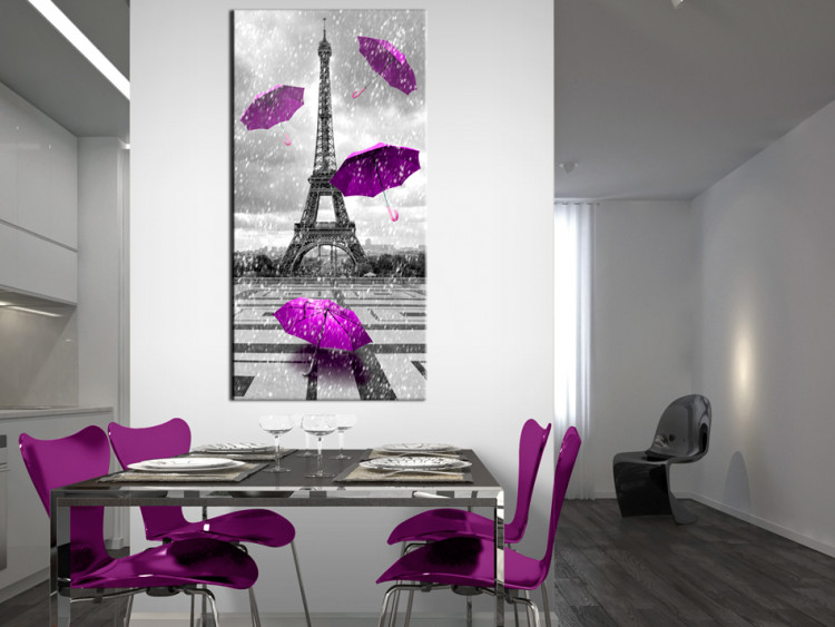 Canvas Print Paris: Purple Umbrellas 91930 additionalImage 3