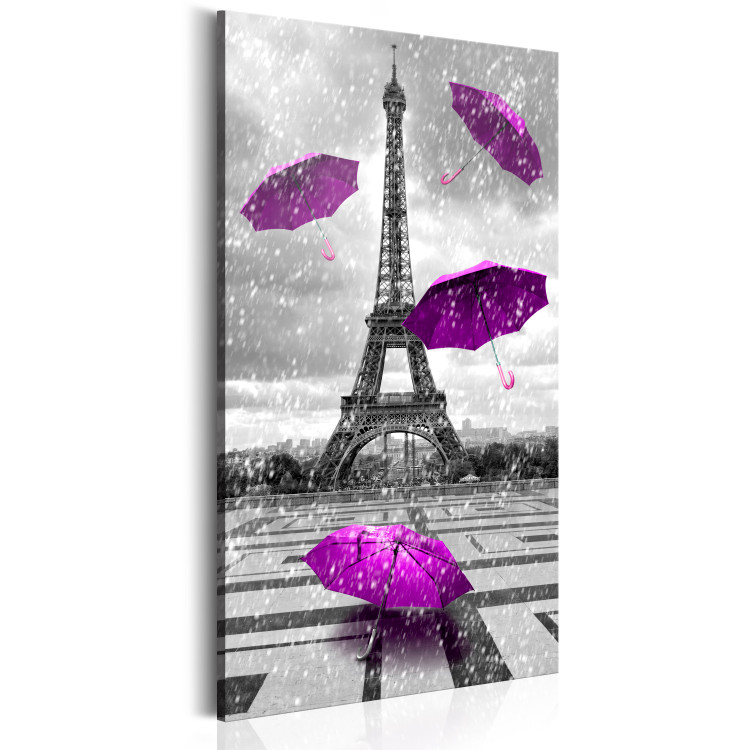 Canvas Print Paris: Purple Umbrellas 91930 additionalImage 2
