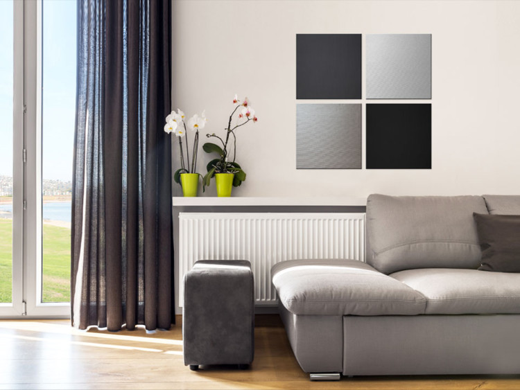 Canvas Art Print Dark Quartet (4-piece) - Gray Industrial-style Abstraction 93930 additionalImage 3