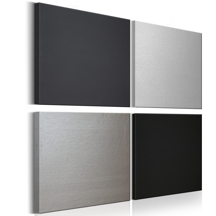 Canvas Art Print Dark Quartet (4-piece) - Gray Industrial-style Abstraction 93930 additionalImage 2