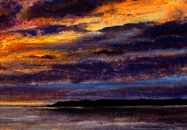 Canvas Print Orange Lake (1-part) - Boat Against Romantic Sunset 95530 additionalImage 4
