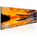 Canvas Print Orange Lake (1-part) - Boat Against Romantic Sunset 95530 additionalThumb 2