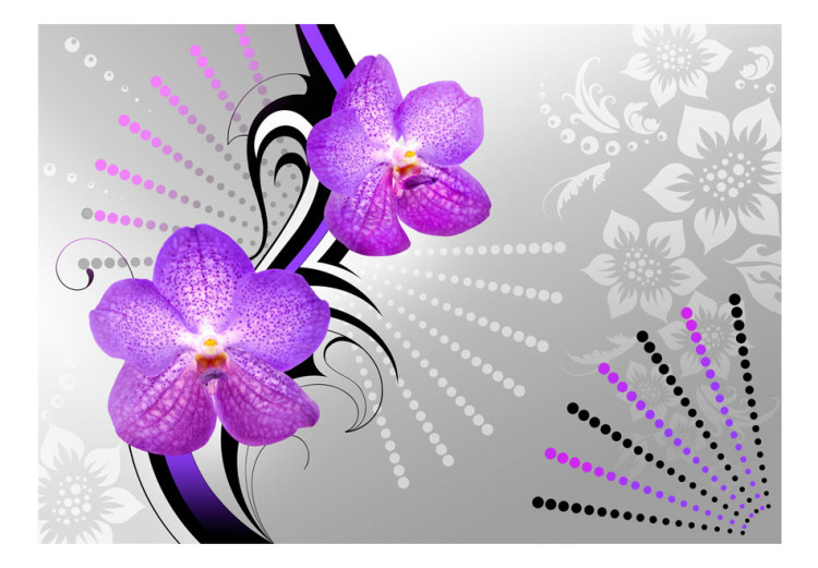 Photo Wallpaper Purple orchids - abstract flower motif with patterns and designs 97330 additionalImage 1